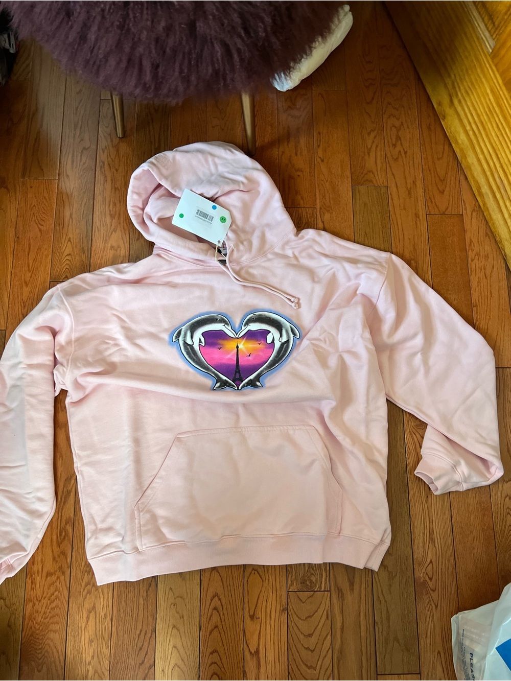 Vetements Pink Heart Sunset dolphin Hoodie NWT size medium